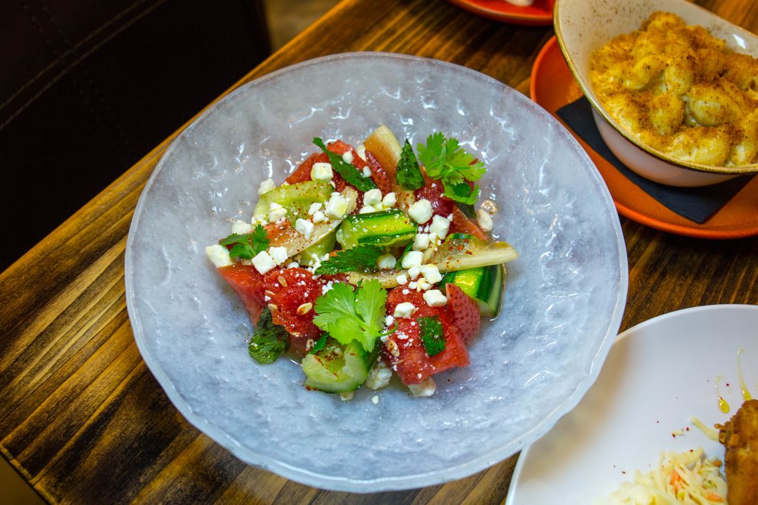 Smashed Watermelon and Pickled Rind ($12)<br/>